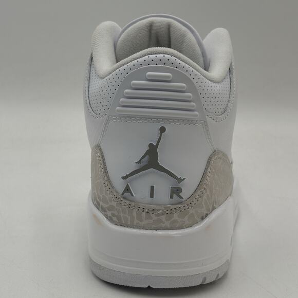 Nike Air Jordan 3 Retro White Metallic Silver Sneakers CT8532 111 Men Size 8 NEW main image 5